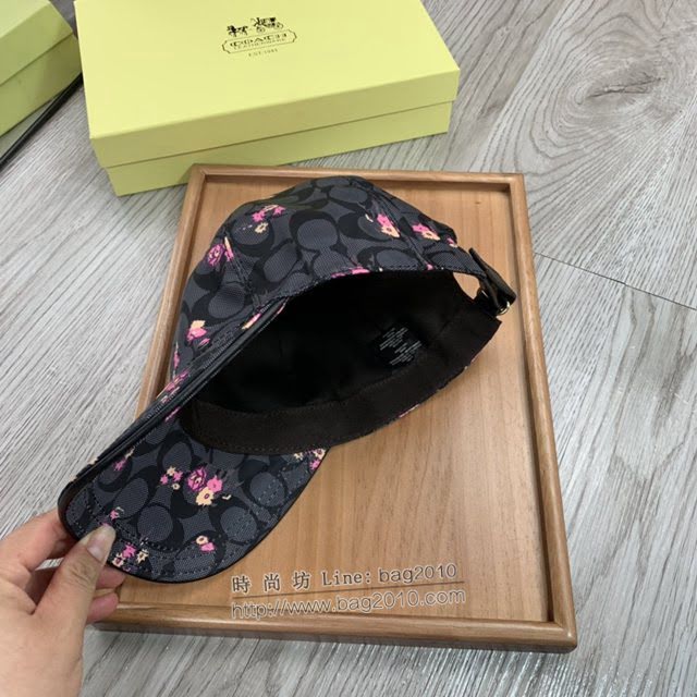 Coach男女同款帽子 蔻馳經典小碎花印花棒球帽鴨舌帽  mm1757